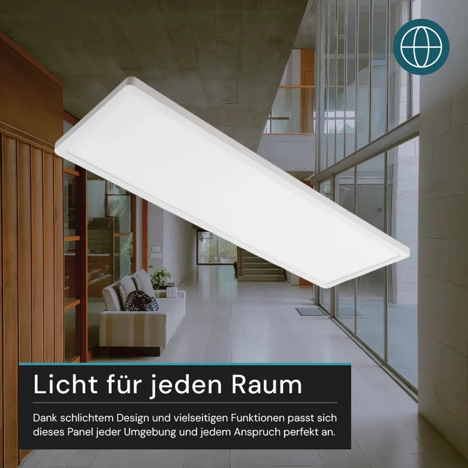 LUXULA LED Panel 58x20cm 24W 2200lm IP44 Wassergeschützt CCT Dimmbare Deckenleuchte Fernbedienung 3000K bis 6500K Warm- Kaltweiß Aufbauleuchte Weiß_9