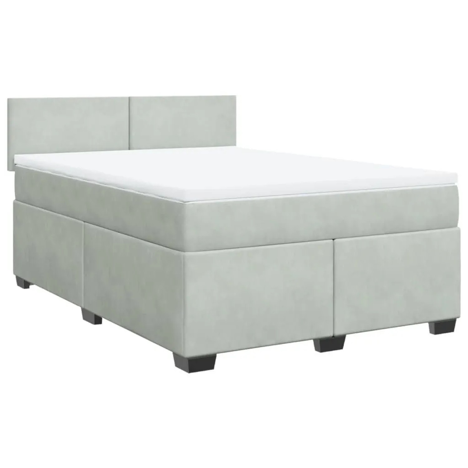 vidaXL Boxspringbett mit Matratze Hellgrau 140x200 cm Samt 3286324 günstig online kaufen
