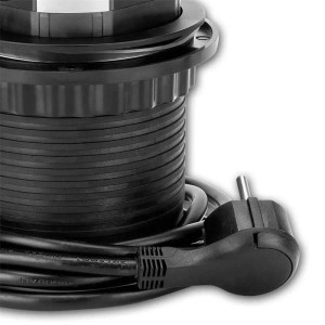 world-trading-net Tisch-Einbau-Steckdose Ø10cm Versenkbar USB-A & C