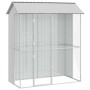 vidaXL Vogelkäfig Grau 215 x 110 x 247 cm Verzinkter Stahl 3325173