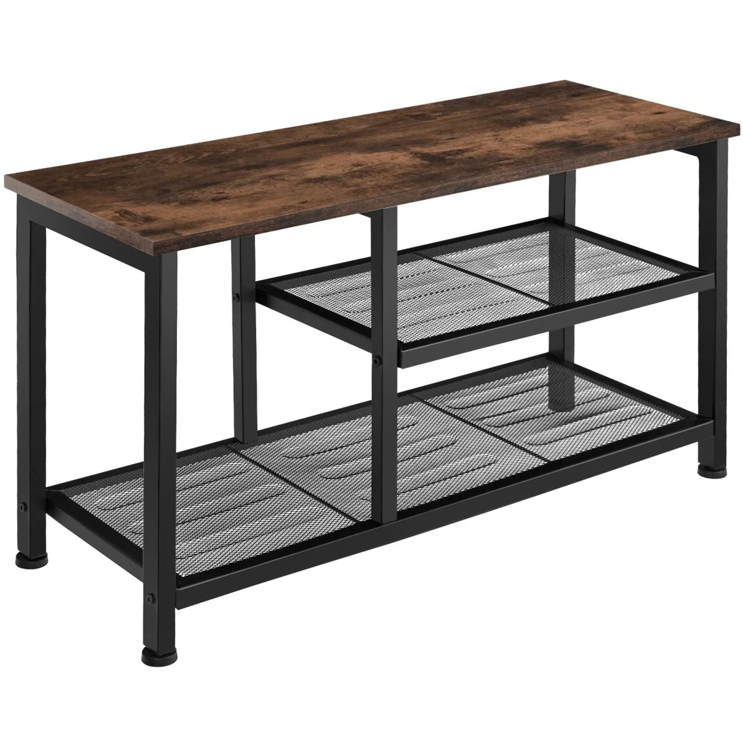 Tectake Schuhregal Taunton Industrial Style Holz und Stahl  80 x 30 x 45 50 cm Industrial Holz Dunkel  Rustikal