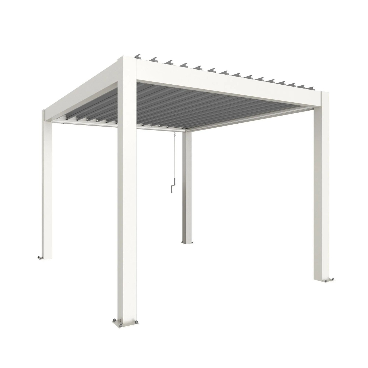 Biohort Pergola 3 m x 3,5 m Weiß/Silber-Metallic