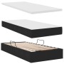 Schwarzes vidaXL Bett mit LED und Stauraum, Stoffbezug, 200x200 cm.