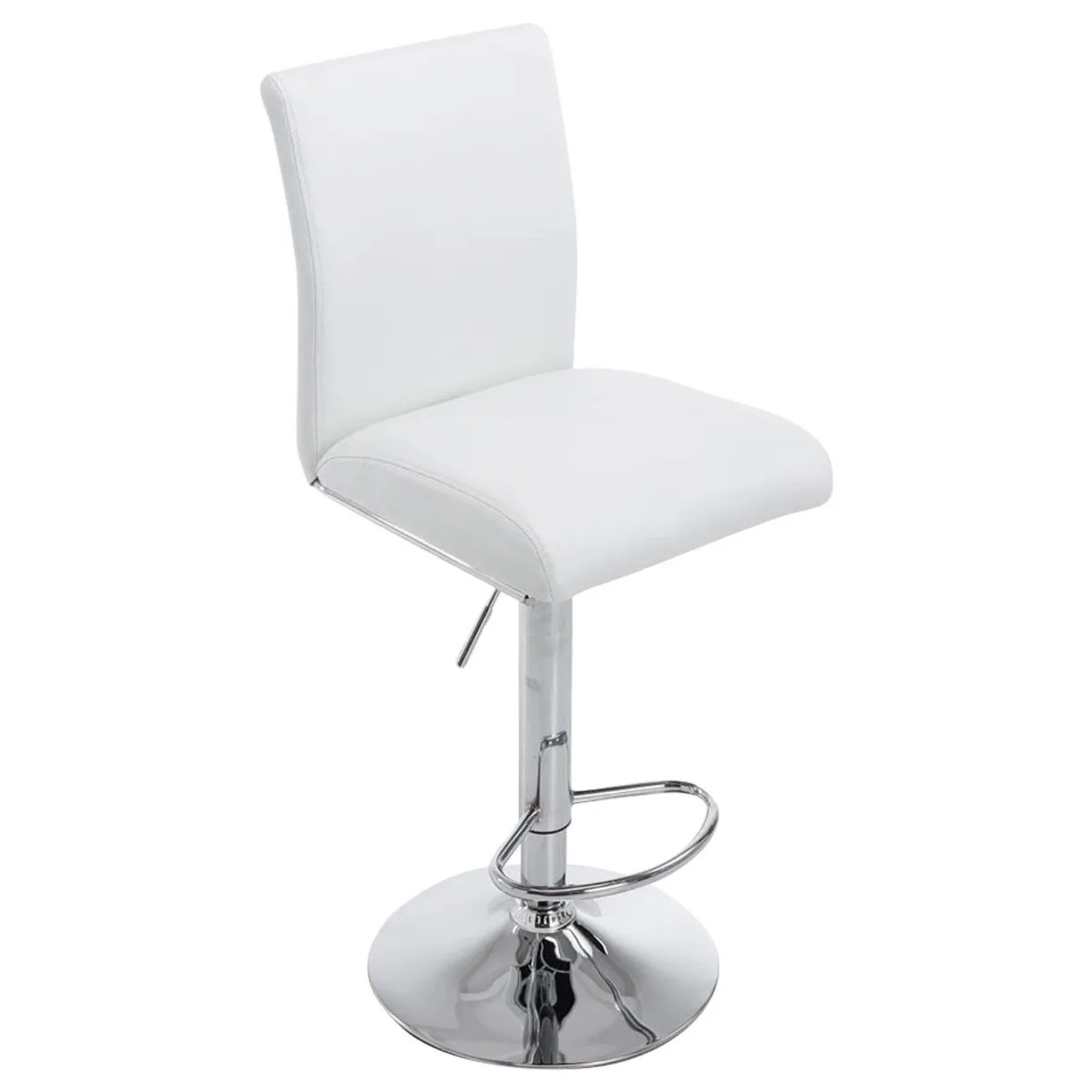 DELUKE Barhocker BIRID Kunstleder Weiß 38,5x47x95cm Barstuhl Höhenverstellbar Mit Lehne Drehbar Tresenhocker Tresenstuhl