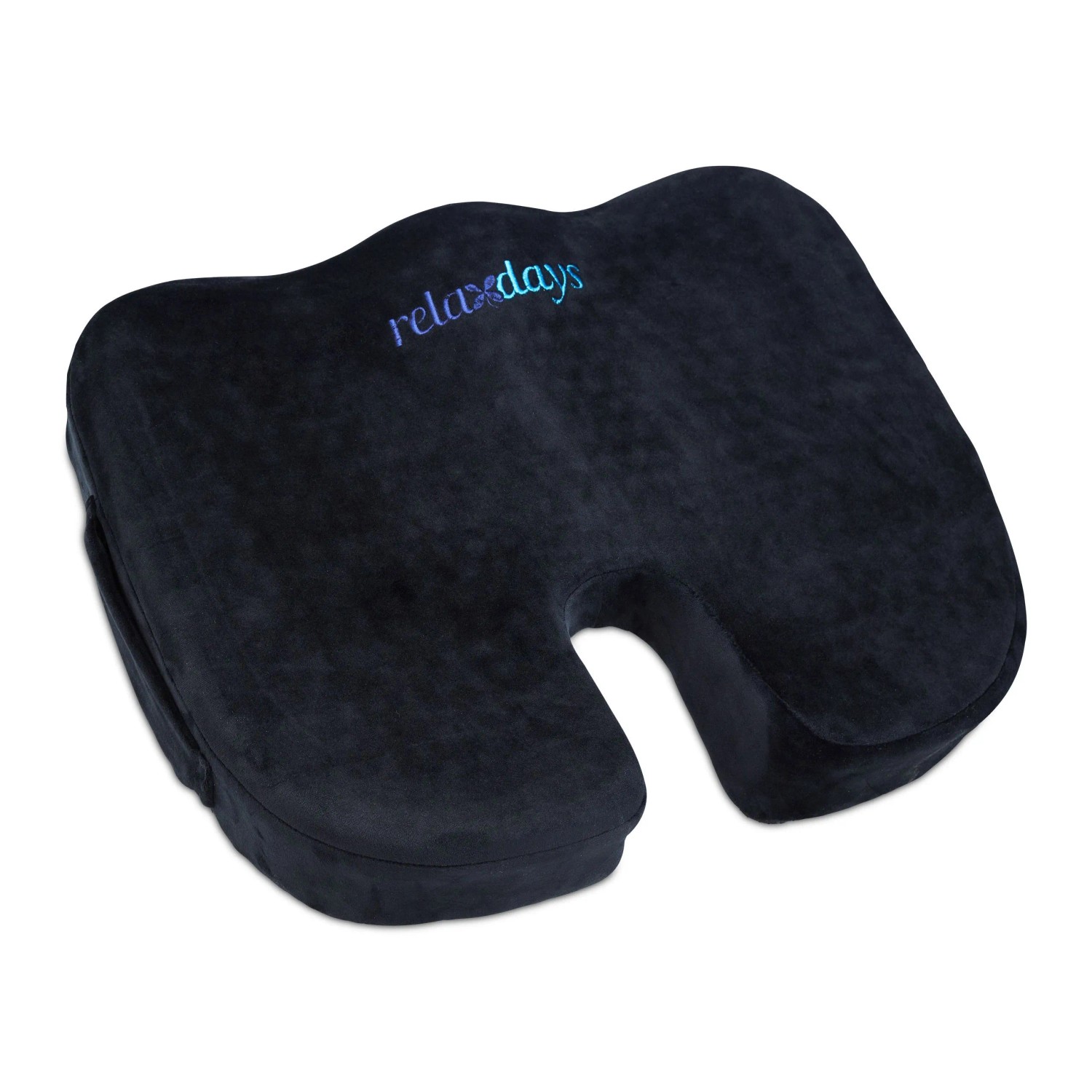 Relaxdays Sitzkissen Memoryschaum Gel Polyester Schwarz Ergonomisch Rutschfest 7 cm x 46 cm x 36 cm 0,9 kg