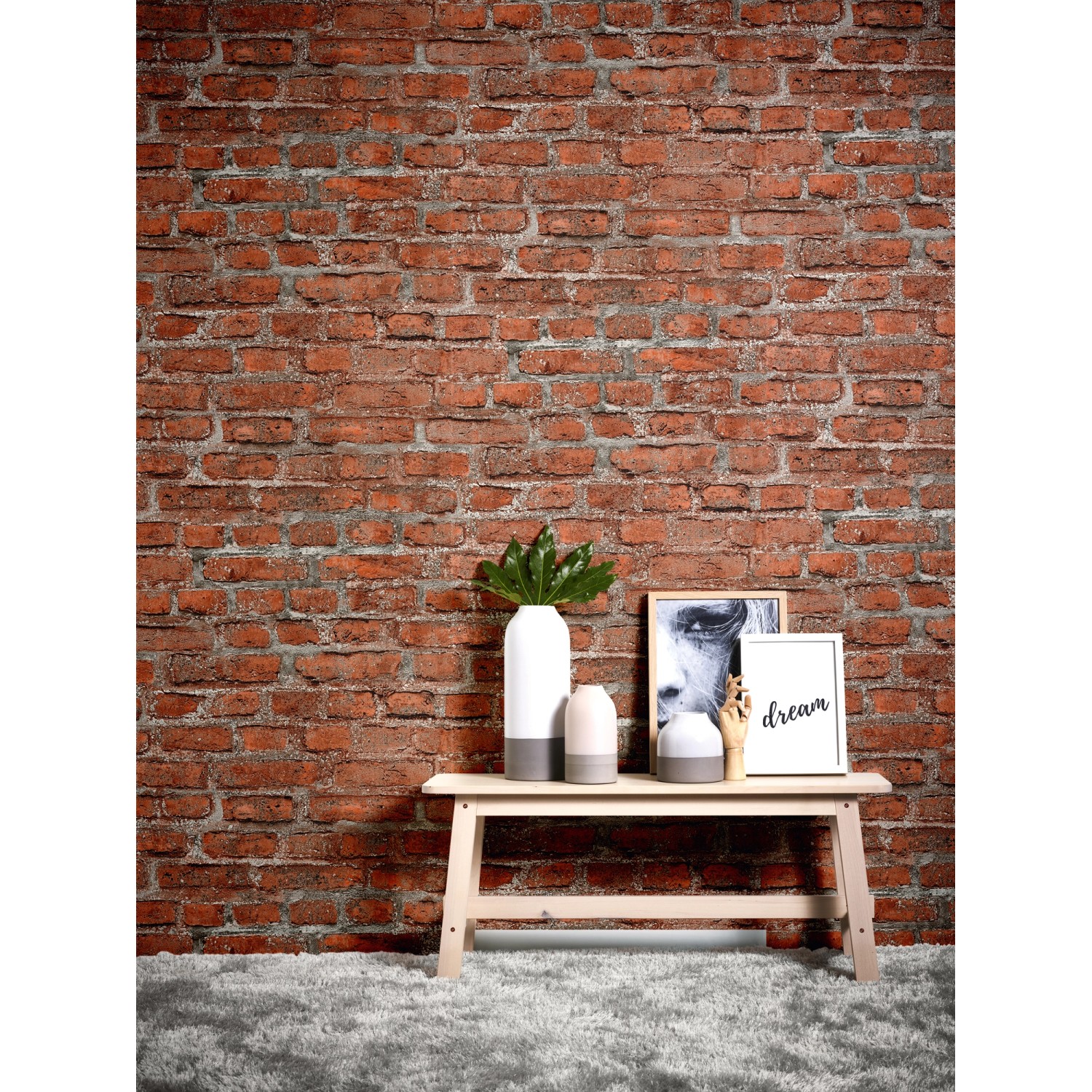 AS-Creation Vliestapete Bude 2.0 in Steinoptik rot/grau. Dekorative Tapete mit matter, leicht strukturierter Oberfläche.