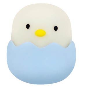 Blaues MegaLight LED-Nachtlicht Baby Eggy mit Akku, Küken-Design.