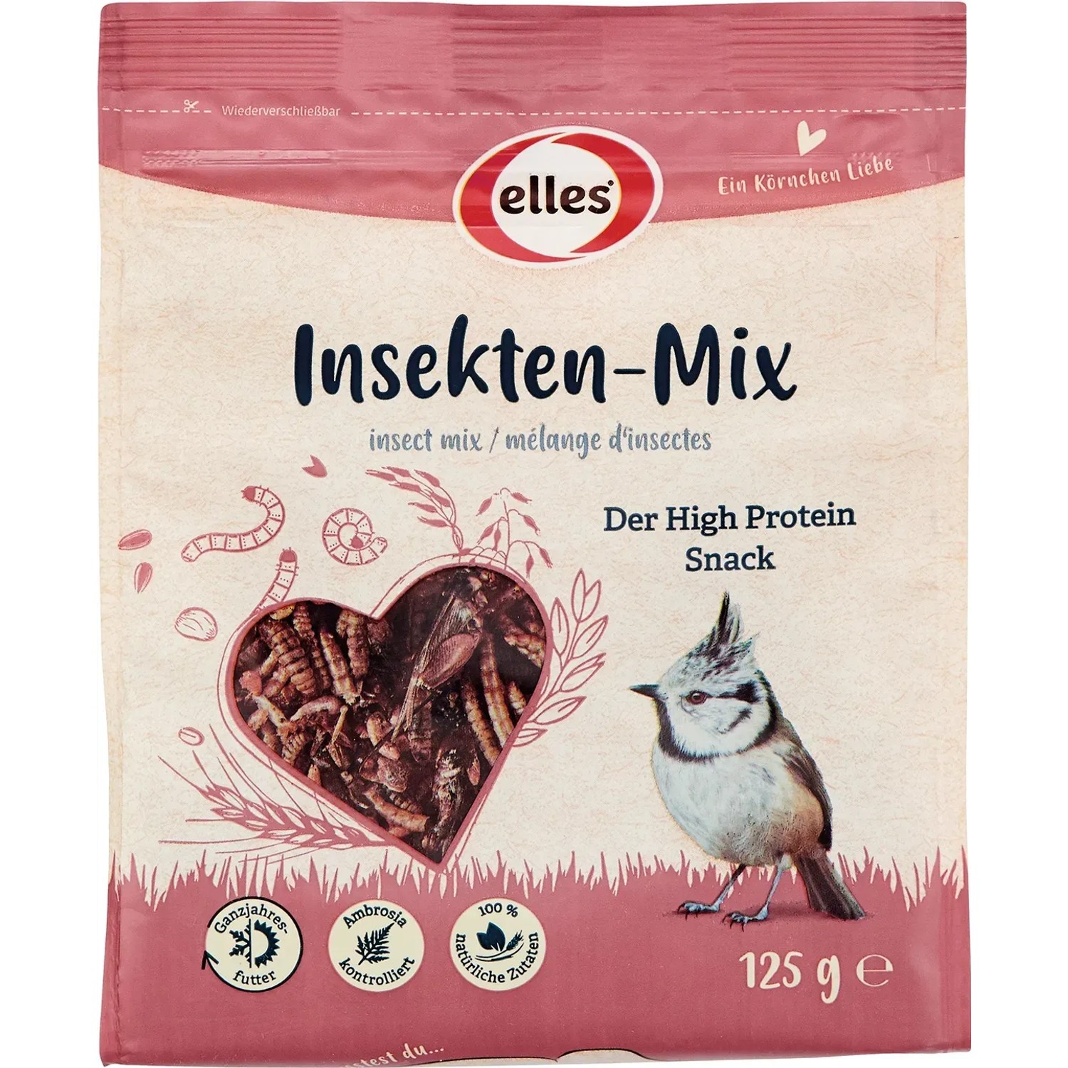 Elles Ergänzungsfutter Insekten-Mix für Wildvögel 125 g