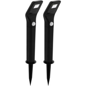 2er Set Eglo LED Solar-Wegeleuchten in Schwarz, mit Bewegungssensor. Ideal für Garten und Weg.