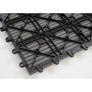MCW WPC Bodenfliese Sarthe in Grau, Holzoptik, 30x30cm, für Balkon und Terrasse.