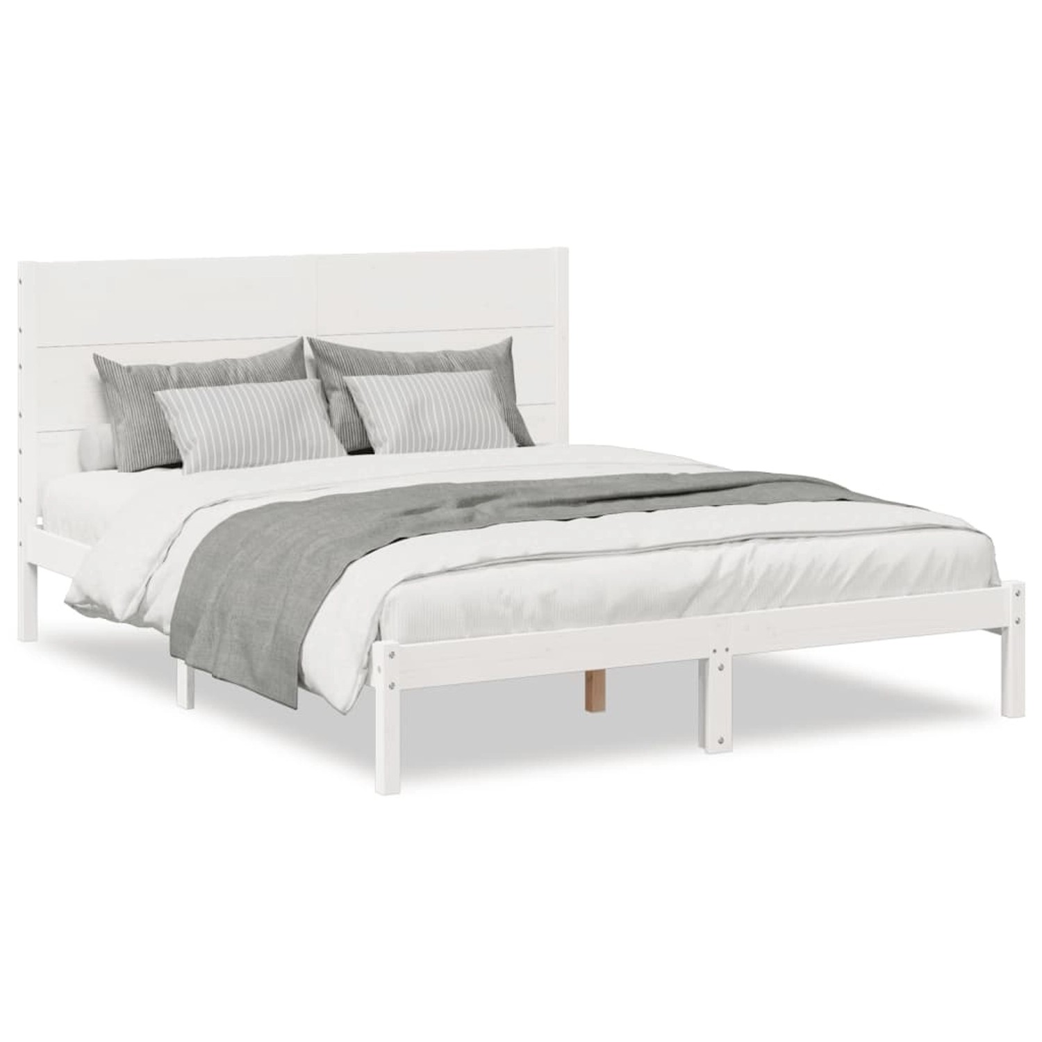 vidaXL Massivholzbett Extra Lang ohne Matratze Weiß 140x210 cm 3309272 günstig online kaufen