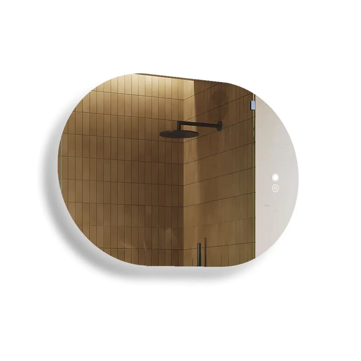 Artforma LED Badspiegel Oval 100x70 cm mit Beleuchtung Antibeschlag Touch Dual LED Rahmenlos IP20 M111