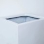 Eleganter, hochglanz-weißer Pflanzkübel Säule aus Fiberglas, 30x30x68cm, für Innen- und Außenbereich.
