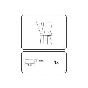 Gardinia Raffhalter Indira, schwarz, Schemazeichnung mit Maßen 13x3cm, zur Befestigung von Vorhängen.