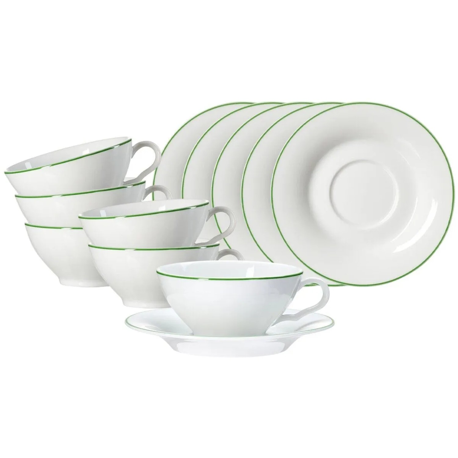 Ritzenhoff & Breker Ostfriese Teetasse mit Untertasse 100 ml 6er Set Grün