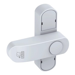 Weiße Basi Fenster Zusatzsicherung für einflügelige Fenster und Fenstertüren.