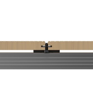 Universalclip Pro zur Dielenbefestigung: Clip zwischen Terrassendielen und Unterkonstruktion.