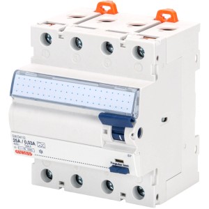 Gewiss FI-Schutzschalter, 4-polig, 63A, für erhöhte Sicherheit im Haus.