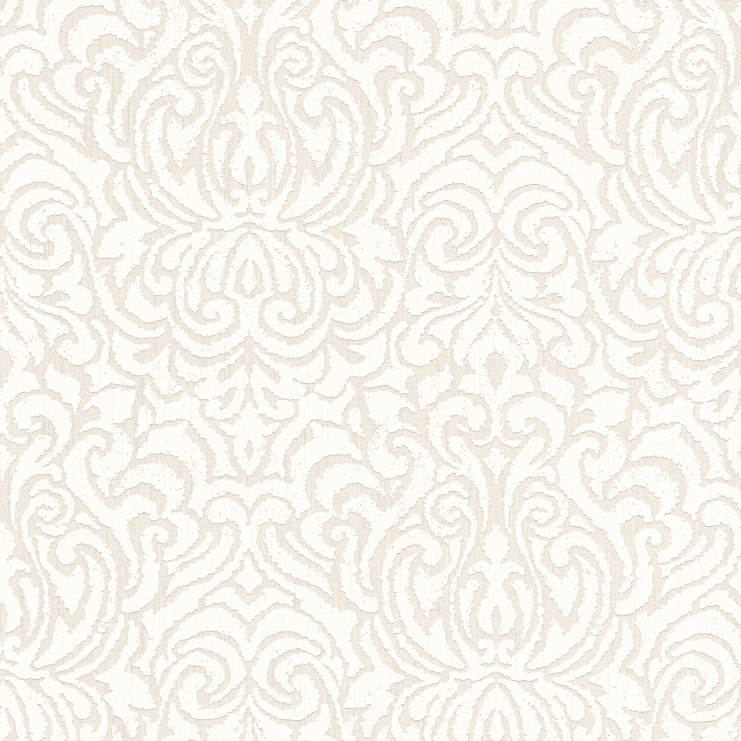 Bricoflor Elegante Tapete in Creme Weiß Helle Barock Vliestapete mit Textil für Schlafzimmer und Esszimmer Edle Vlies Te