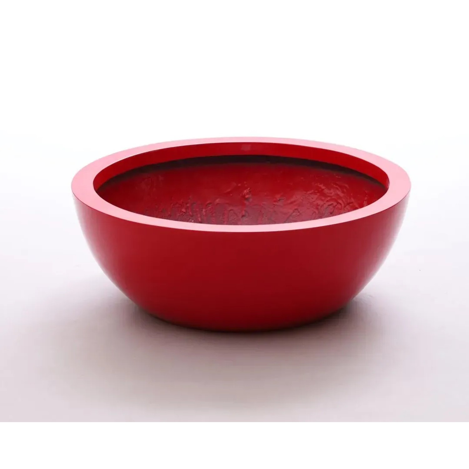 Elegant Einrichten Pflanzkübel Fiberglas Schale-Rund D55xH19cm Hochglanz-Rot