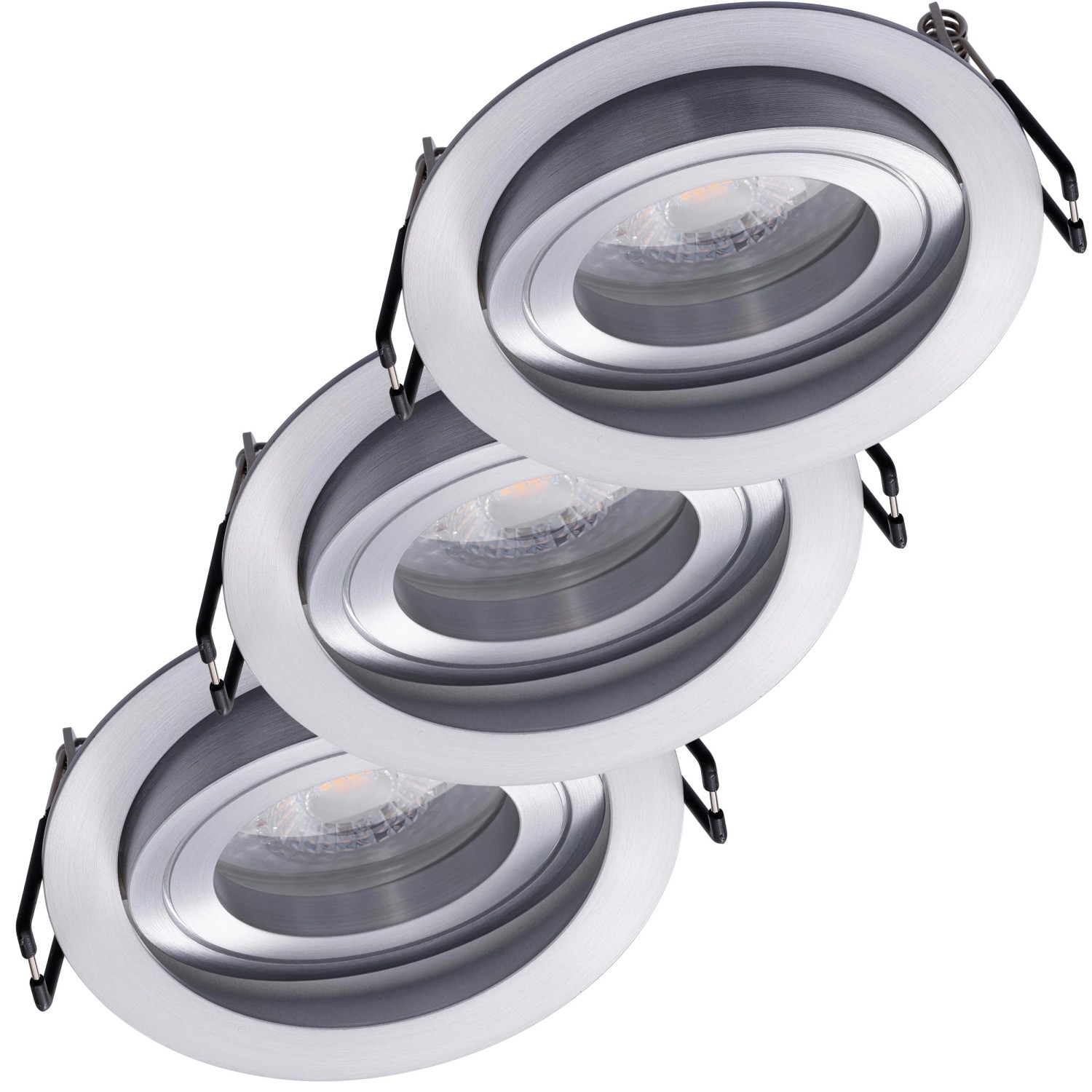 Oktaplex 3er Set Einbaustrahler Aluminium Lyon Schwenkbar 3-Step Dimmbar 27 günstig online kaufen