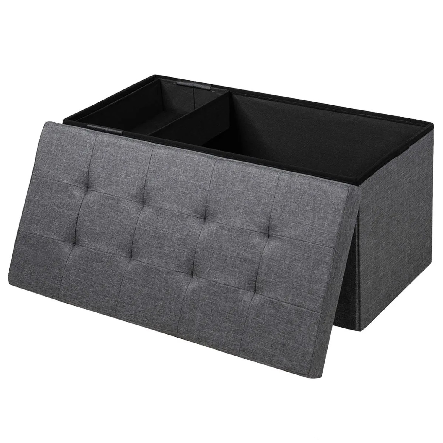 Costway Sitzhocker Stauraum Klappbar Dunkelgrau günstig online kaufen