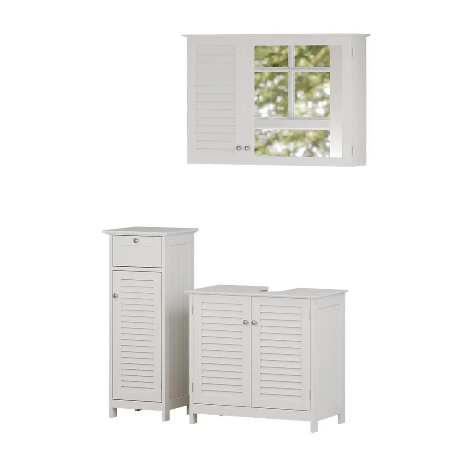 Vicco Badmöbel-Set Riad Weiß 60 x 58 3-teilig