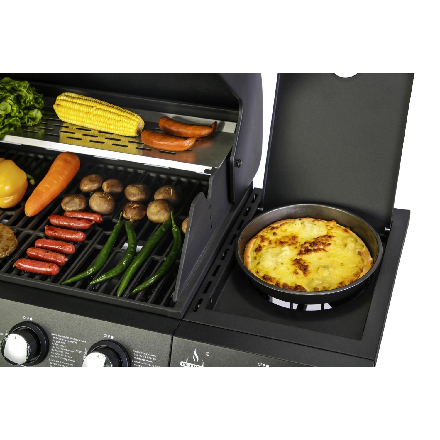 El Fuego Gasgrill San Angelo 4+1 Brenner El Fuego Gasgrill San Angelo 4+1 Brenner ca. 119,5 x 110,5 x 53 cm