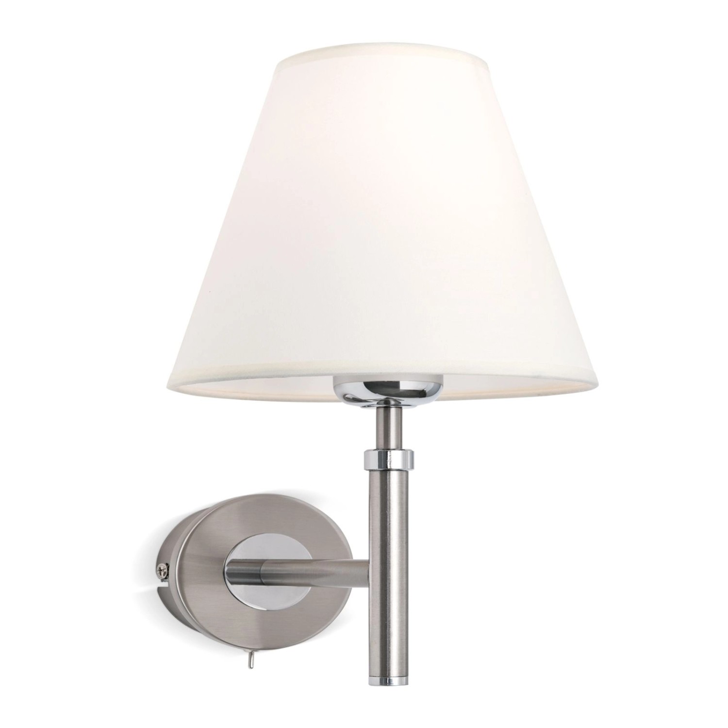 Orion Leuchten Stoff Wandleuchte Kara 1xE27 Satin Weiß günstig online kaufen