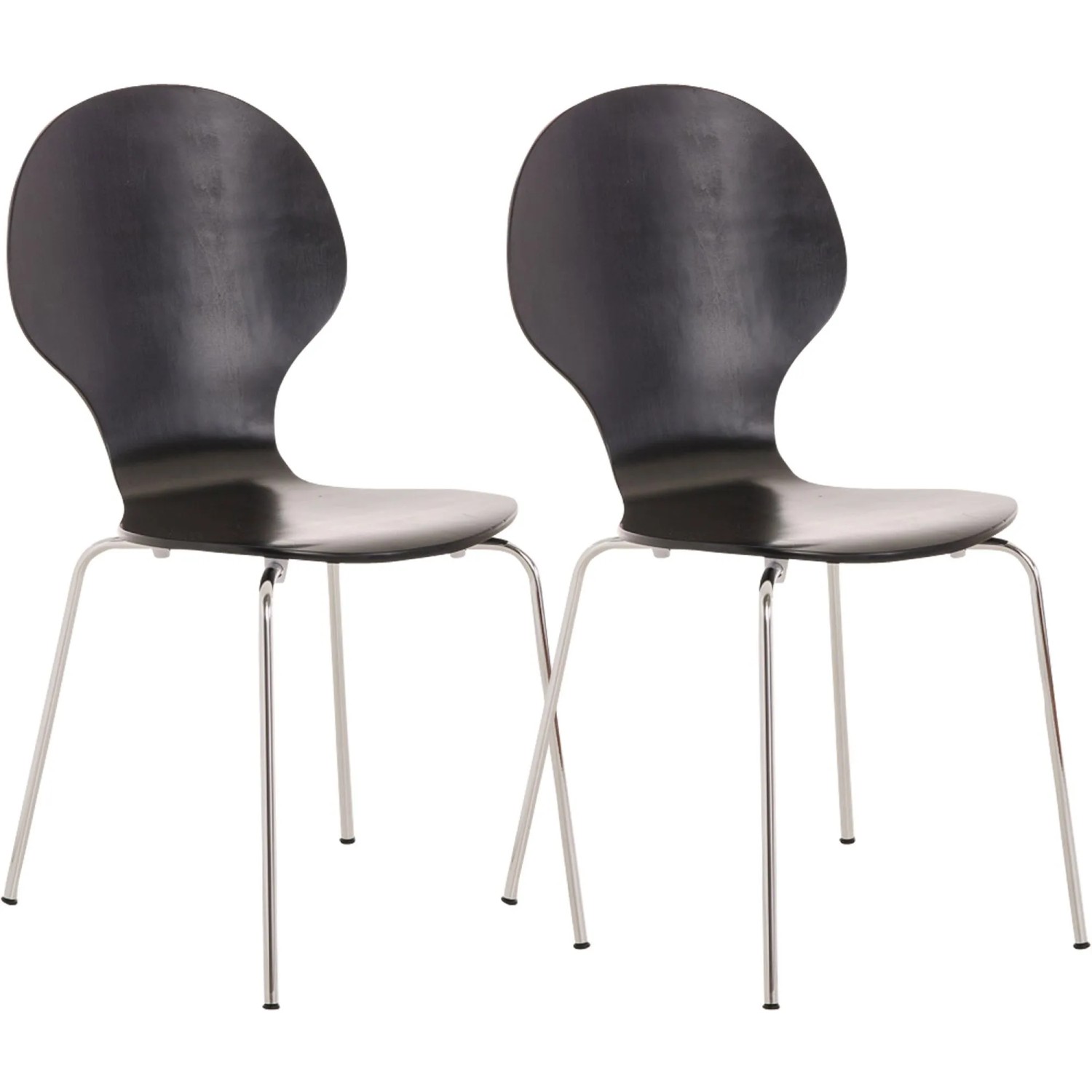 CLP 2x Stapelstuhl DIEGO Ergonomisch Schwarz