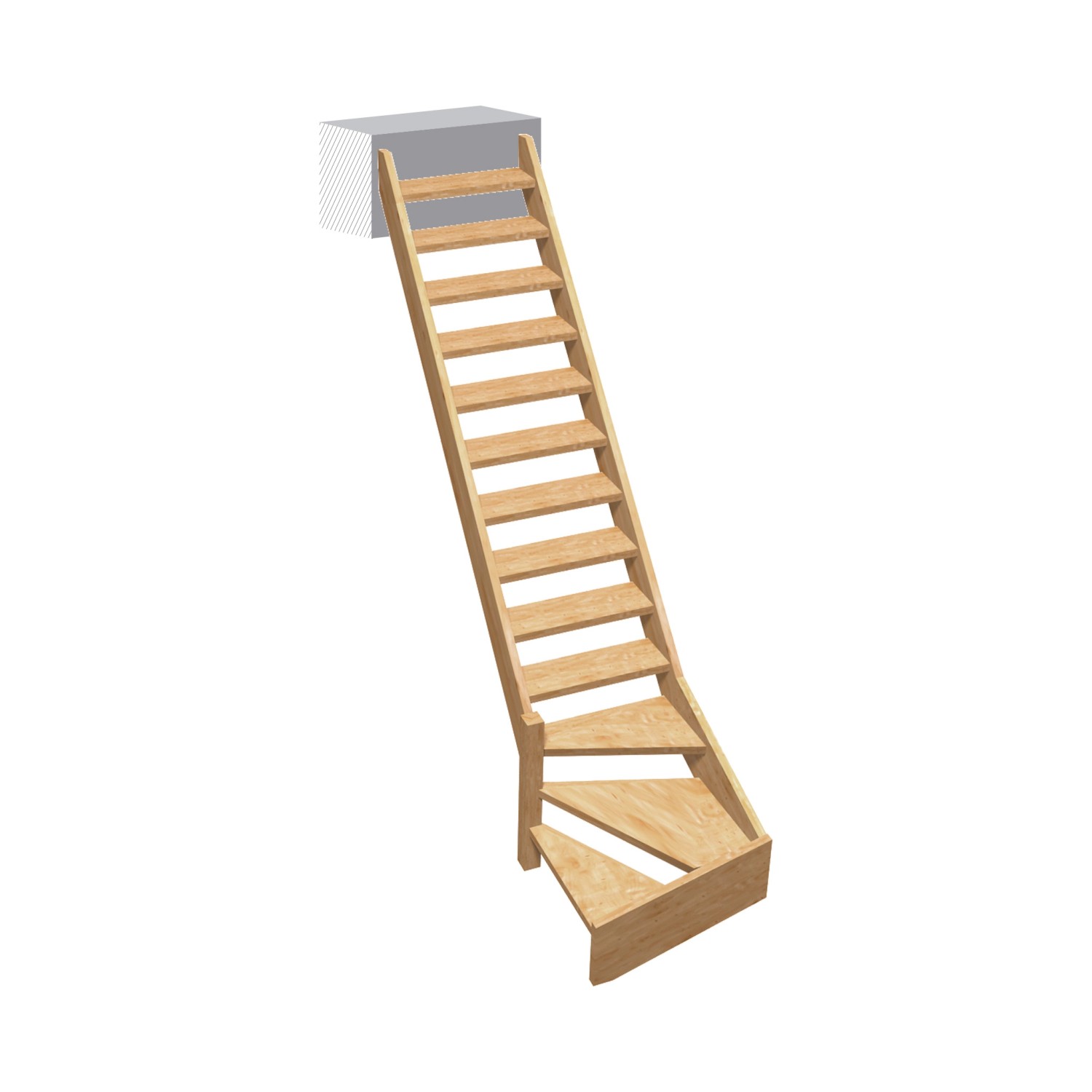 Kordo Treppe 1/4 Gewendelt Links Fichte Normandie günstig online kaufen