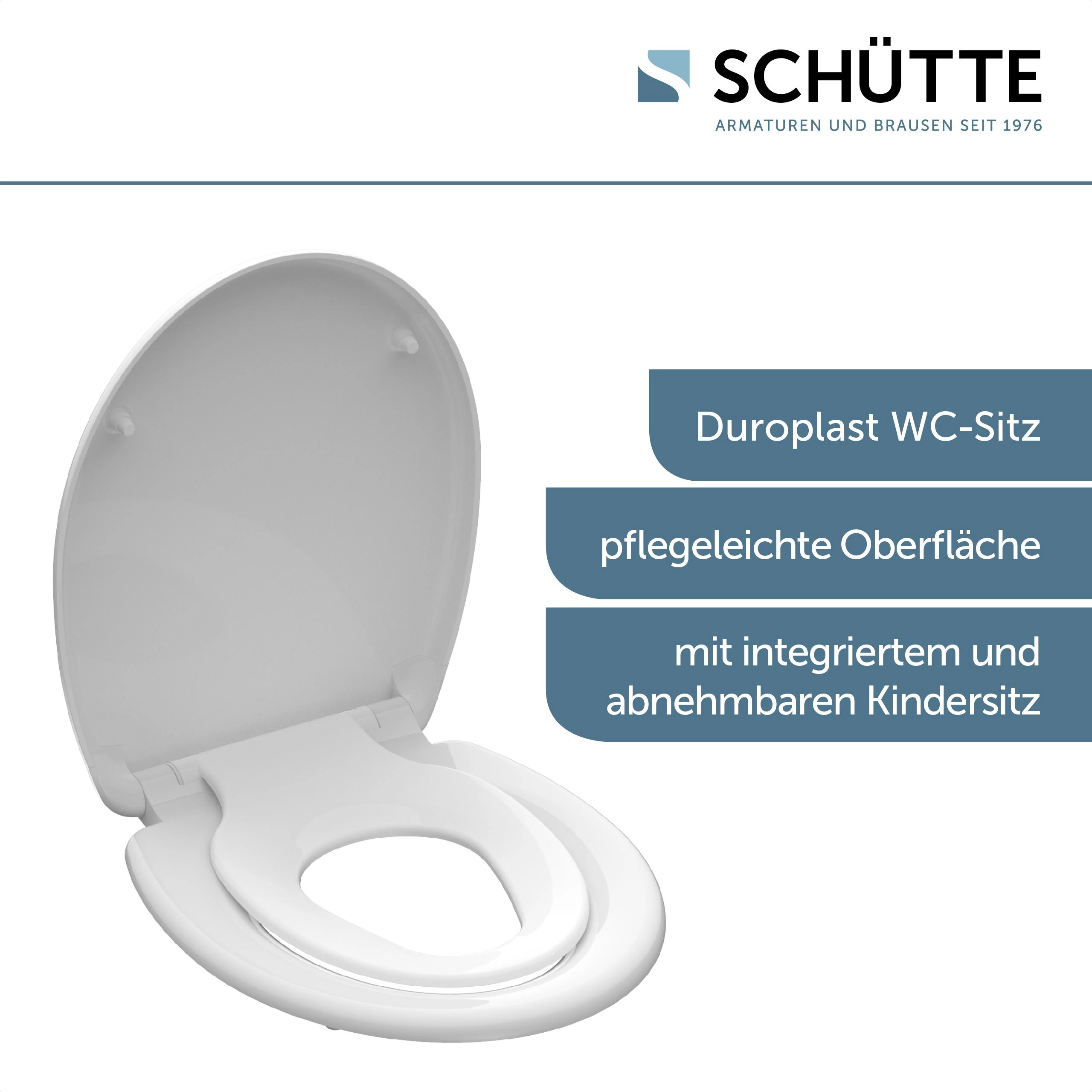 Schütte WC-Sitz Duroplast Family White mit Absenkautomatik und  Schnellverschluss kaufen bei OBI