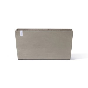 Rechteckiger Ecopots Pflanztopf Paris mit Rollen, braungrau, 100x40x50 cm.