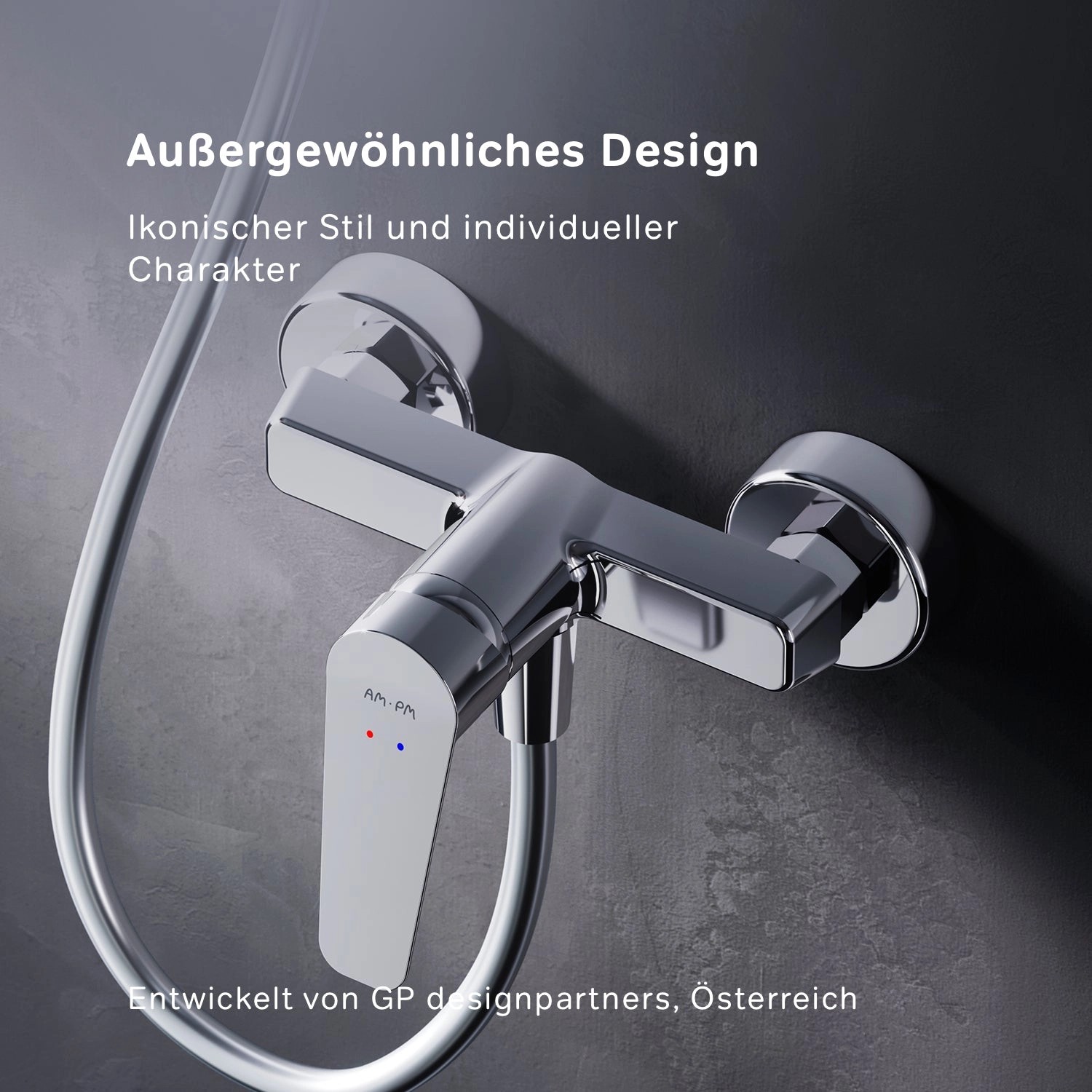 AM.PM Duscharmatur Hit, Chrom, mit Brauseanschluss. Einhebelmischer für Dusche im Bad.
