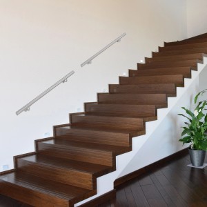 Relaxdays Rundhandlauf Edelstahl Silber 100 cm 38 mm Durchmesser für Wandmontage