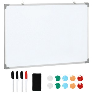 HOMCOM Whiteboard mit Stiften, Magneten und Wischer zur Wandmontage.