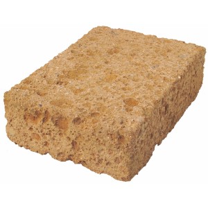 Scherf Tuffsteinblock, 11x37x27 cm, rotbrauner Mauerstein für Garten- und Grundstückgestaltung.