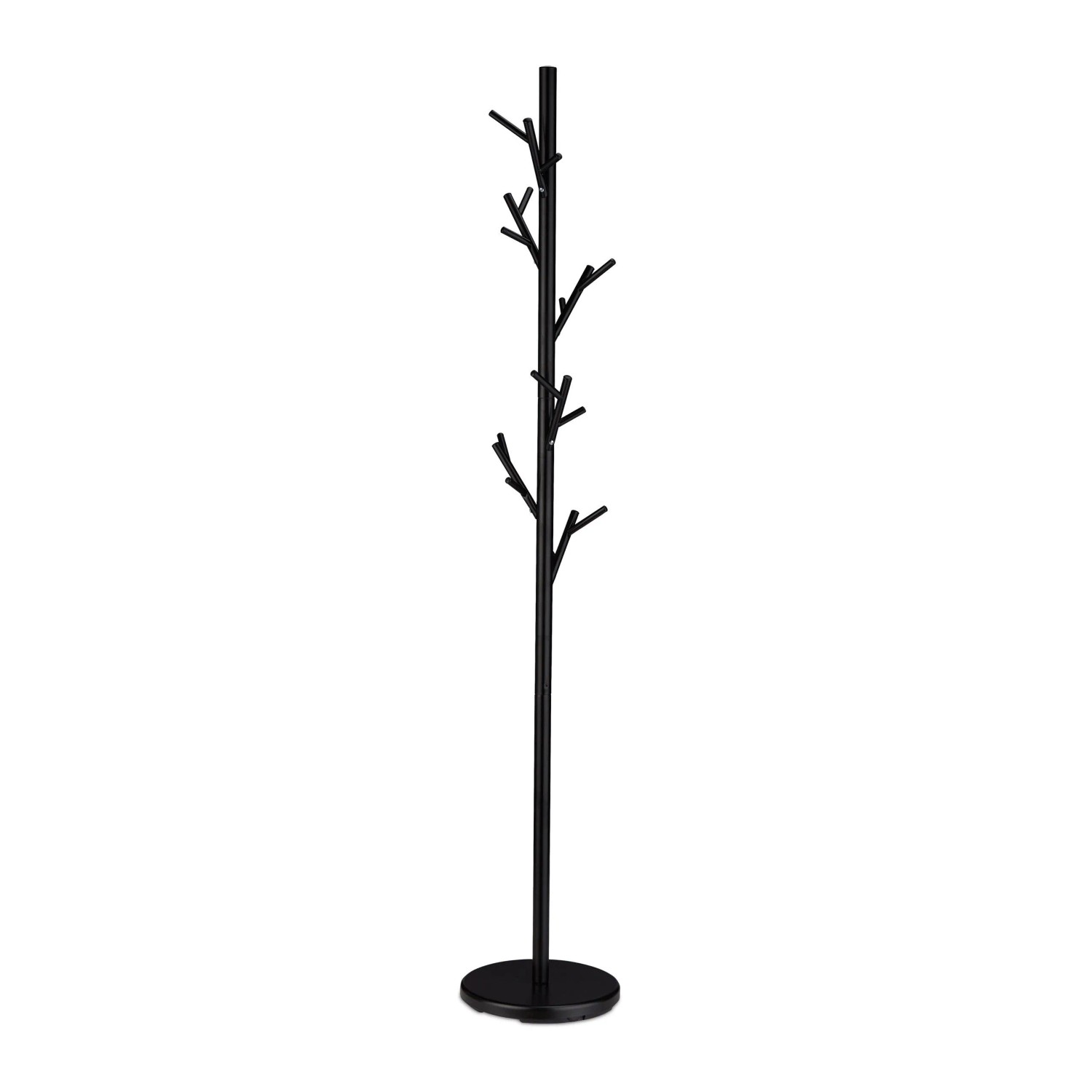 Relaxdays Garderobenständer Metall Schwarz Schwer 176 cm x 30 cm