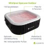 Juskys SpaLuxe aufblasbarer Whirlpool, schwarz-weiß, mit 130 Sprudeldüsen und roter LED-Beleuchtung.