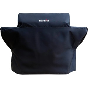 Schwarze Char-Broil Wetterschutzhaube für 4-Brenner Grills aus robustem Polyester.