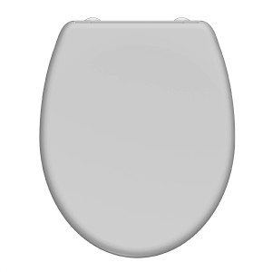 Schütte WC-Sitz Duroplast Grau mit Absenkautomatik und Schnellverschluss.
