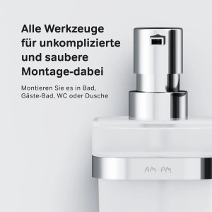 AM.PM Seifenspender aus Glas mit Chrom-Pumpe für Bad & WC.