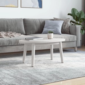 Weiße, ovale Tischplatte (80x40 cm) aus Kiefer Massivholz als Ersatz oder für DIY-Möbel.
