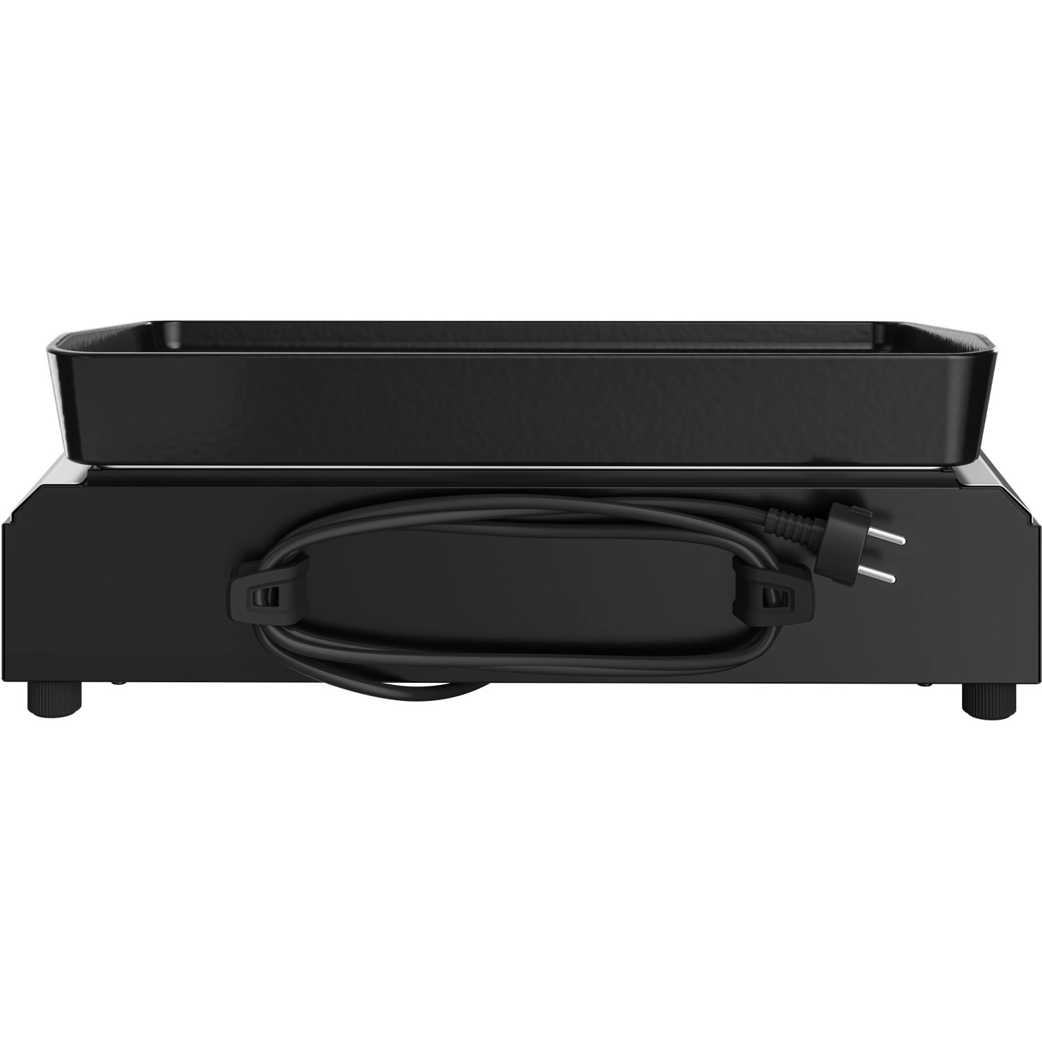 Campingaz Elektrogrill Plancha Electric 1 XD, schwarze Grillplatte mit Kabelaufwicklung.