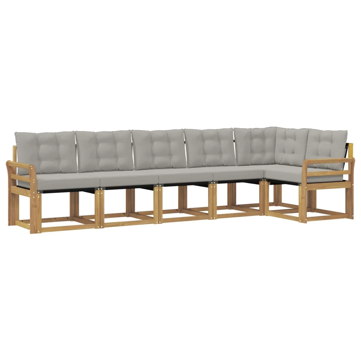 vidaXL Outdoor-Sofagarnitur mit Kissen 6-Tlg Weiß und Hellgrau 3389525