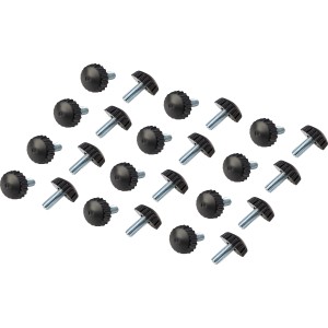 24er Set Fußkappen Ø 20mm für Piegan Lounge-Set, Kunststoff, schwarz, mit Schraube.