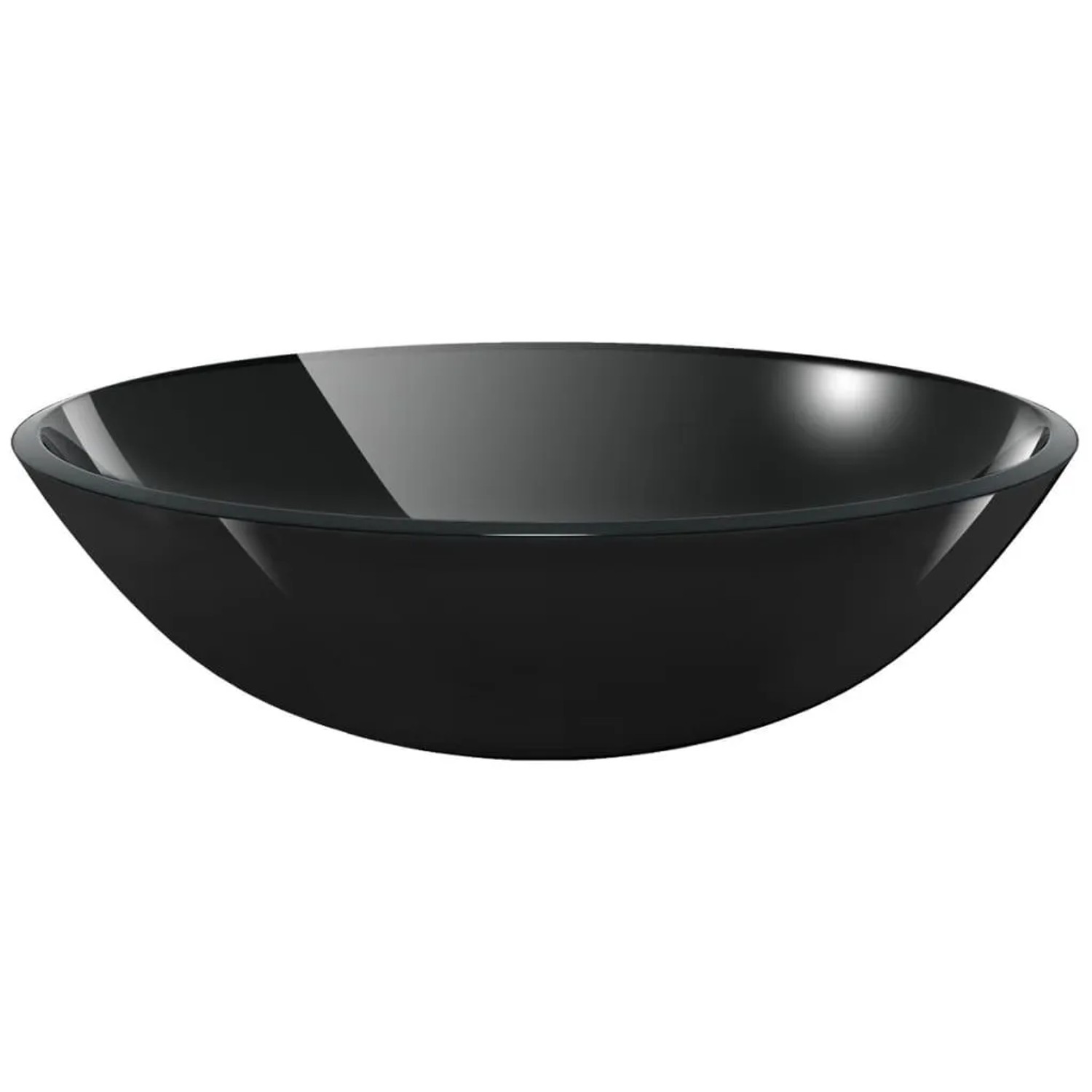vidaXL Waschbecken Hartglas 42 cm Schwarz 142231 günstig online kaufen