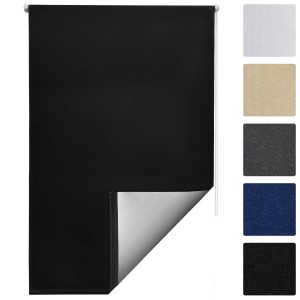 Schwarzes Sol Royal Thermorollo 40x160cm mit Thermobeschichtung für Fenster.