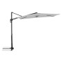 Hellgrauer Doppler Ampelschirm, 245x135 cm, mit Dreh- und Neigungsfunktion.