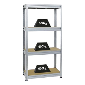 PROREGAL Schwerlastregal Dino, 180x200x60 cm, mit 4 MDF-Fachböden und hoher Traglast.